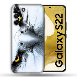 Coque compatible Magsafe Pour Samsung Galaxy S22 Animal Aigle Royal Blanc