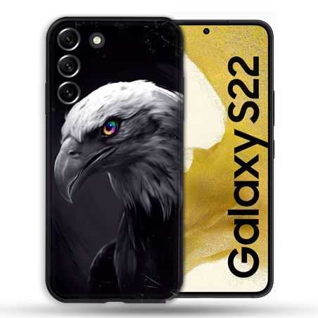 Coque compatible Magsafe Pour Samsung Galaxy S22 Animal Aigle Royal Noir