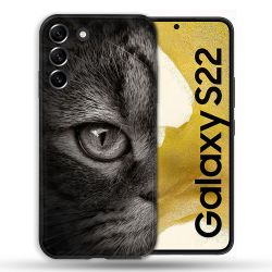 Coque compatible Magsafe Pour Samsung Galaxy S22 Animal Chat Gris