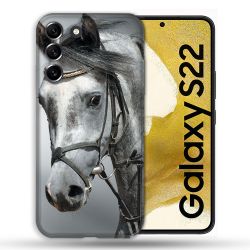 Coque compatible Magsafe Pour Samsung Galaxy S22 Animal Cheval Blanc