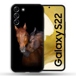 Coque compatible Magsafe Pour Samsung Galaxy S22 Animal Cheval Marron