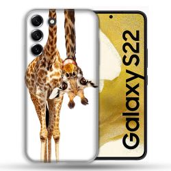 Coque compatible Magsafe Pour Samsung Galaxy S22 Animal Girafe Blanche