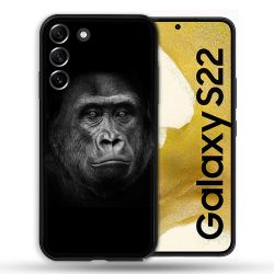 Coque compatible Magsafe Pour Samsung Galaxy S22 Animal Gorille Noir