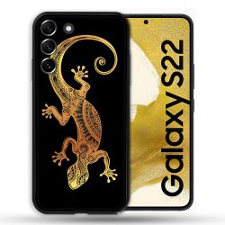 Coque compatible Magsafe Pour Samsung Galaxy S22 Animal Lezard Noir