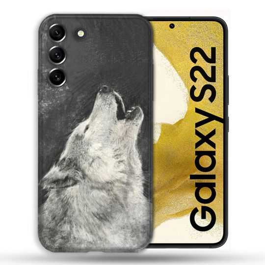 Coque compatible Magsafe Pour Samsung Galaxy S22 Animal Loup Hurlement