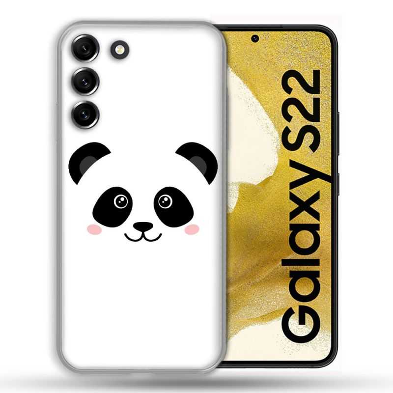 Coque compatible Magsafe Pour Samsung Galaxy S22 Animal Panda Blanc