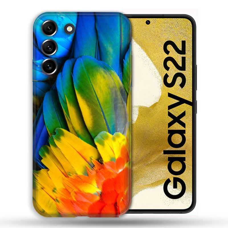 Coque compatible Magsafe Pour Samsung Galaxy S22 Animal Perroquet Plume
