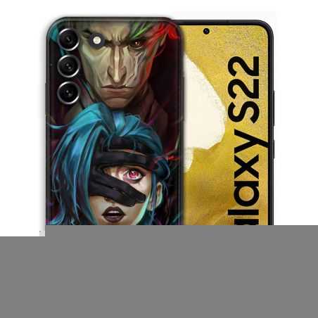Coque compatible Magsafe Pour Samsung Galaxy S22 Arcane Jynx Bleu
