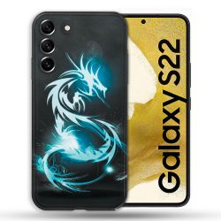 Coque compatible Magsafe Pour Samsung Galaxy S22 Fantastique Dragon Bleu