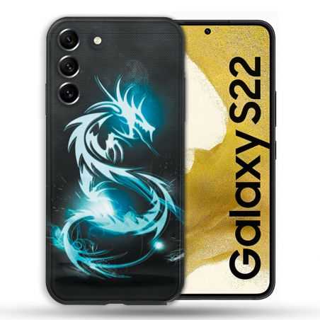 Coque compatible Magsafe Pour Samsung Galaxy S22 Fantastique Dragon Bleu