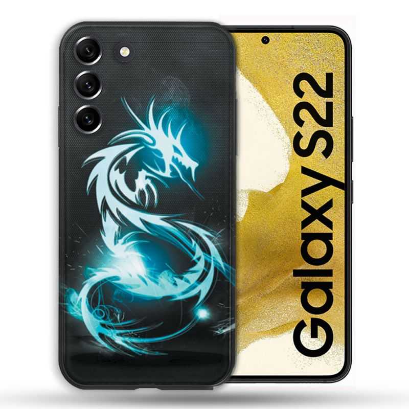 Coque compatible Magsafe Pour Samsung Galaxy S22 Fantastique Dragon Bleu
