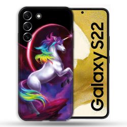 Coque compatible Magsafe Pour Samsung Galaxy S22 Fantastique Licorne Arc en ciel