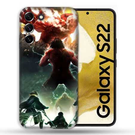 Coque compatible Magsafe Pour Samsung Galaxy S22 Manga Attaque Titans Combat