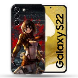 Coque compatible Magsafe Pour Samsung Galaxy S22 Manga Attaque Titans Mikasa