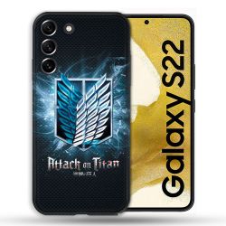 Coque compatible Magsafe Pour Samsung Galaxy S22 Manga Attaque Titans Noir
