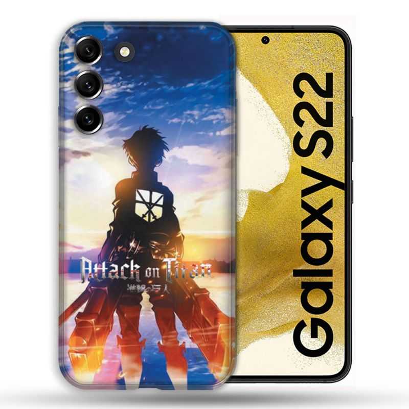 Coque compatible Magsafe Pour Samsung Galaxy S22 Manga Attaque Titans Soleil