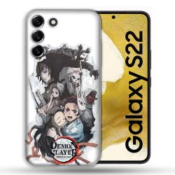 Coque compatible Magsafe Pour Samsung Galaxy S22 Manga Demon Slayer Blanc