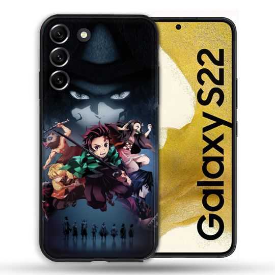 Coque compatible Magsafe Pour Samsung Galaxy S22 Manga Demon Slayer Noir
