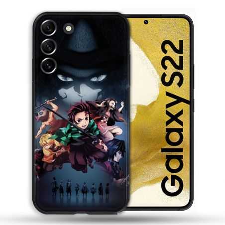 Coque compatible Magsafe Pour Samsung Galaxy S22 Manga Demon Slayer Noir