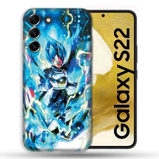 Coque compatible Magsafe Pour Samsung Galaxy S22 Manga Dragon Ball Vegeta Bleu