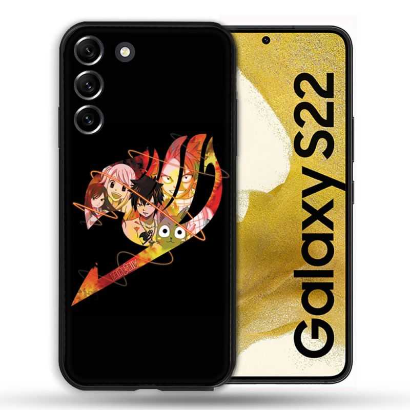 Coque compatible Magsafe Pour Samsung Galaxy S22 Manga Fairy Tail Logo Noir