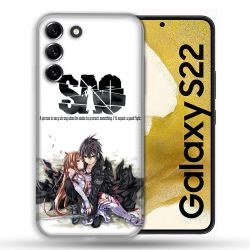 Coque compatible Magsafe Pour Samsung Galaxy S22 Manga SAO sword Art Online Blanc