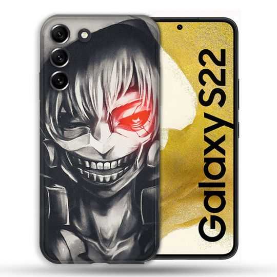 Coque compatible Magsafe Pour Samsung Galaxy S22 Manga Tokyo Ghoul Kaneki Noir