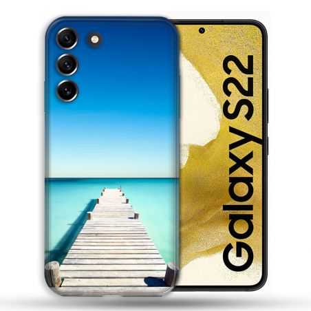 Coque compatible Magsafe Pour Samsung Galaxy S22 Nature Pont Mer