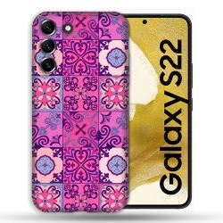 Coque compatible Magsafe Pour Samsung Galaxy S22 Texture Carreau Ciment Violet