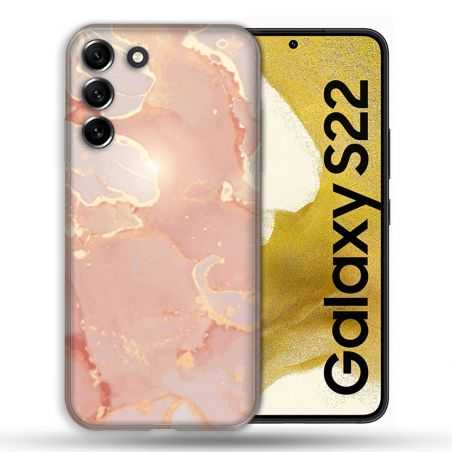 Coque compatible Magsafe Pour Samsung Galaxy S22 Texture Marbre Rose