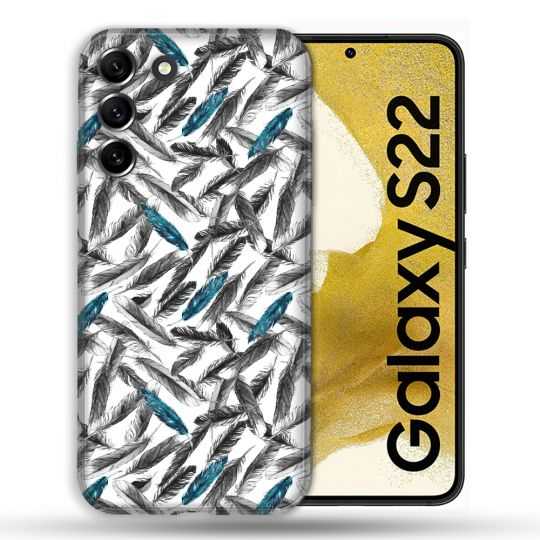 Coque compatible Magsafe Pour Samsung Galaxy S22 Texture Plume Canard