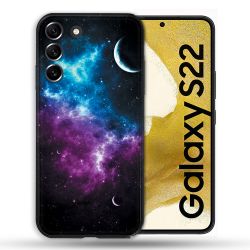 Coque compatible Magsafe Pour Samsung Galaxy S22 Univers Bleu Violet