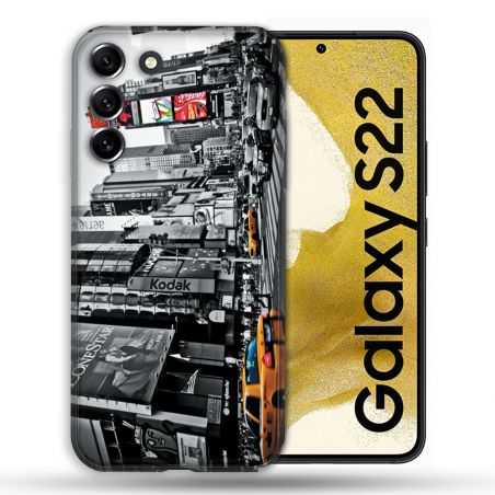 Coque compatible Magsafe Pour Samsung Galaxy S22 Voyage Amerique USA New York Taxi
