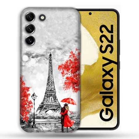 Coque compatible Magsafe Pour Samsung Galaxy S22 Voyage France Paris Rouge