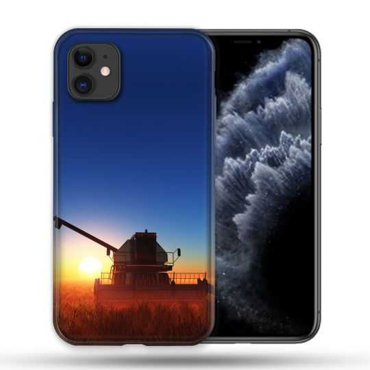 Coque Compatible Magsafe Pour Apple Iphone 11 (6,1) Agriculture Moissonneuse Soleil