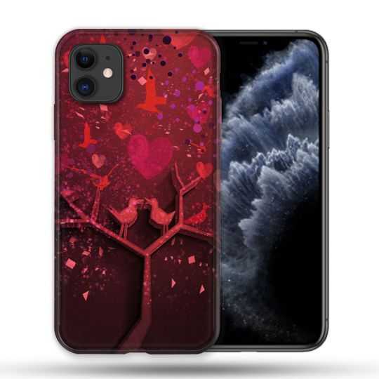 Coque Compatible Magsafe Pour Apple Iphone 11 (6,1) Amour Arbre