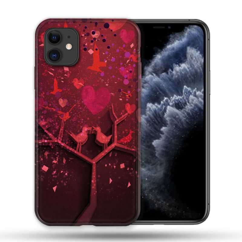 Coque Compatible Magsafe Pour Apple Iphone 11 (6,1) Amour Arbre