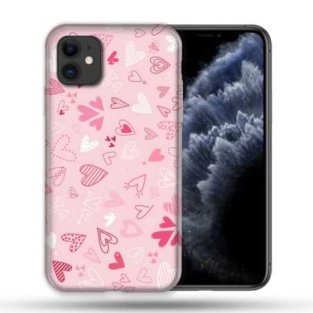 Coque Compatible Magsafe Pour Apple Iphone 11 (6,1) Amour Ptis Coeurs