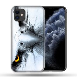Coque Compatible Magsafe Pour Apple Iphone 11 (6,1) Animal Aigle Royal Blanc