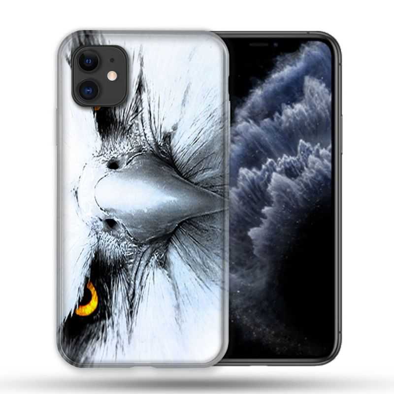 Coque Compatible Magsafe Pour Apple Iphone 11 (6,1) Animal Aigle Royal Blanc