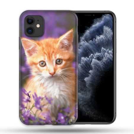 Coque Compatible Magsafe Pour Apple Iphone 11 (6,1) Animal Chat Violet