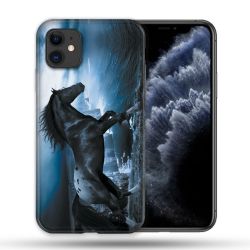 Coque Compatible Magsafe Pour Apple Iphone 11 (6,1) Animal Cheval Noir
