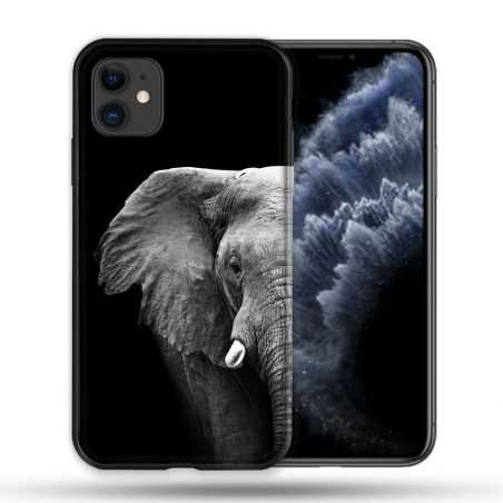 Coque Compatible Magsafe Pour Apple Iphone 11 (6,1) Animal Elephant Noir