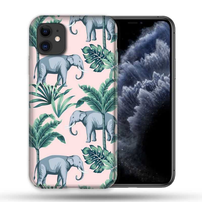 Coque Compatible Magsafe Pour Apple Iphone 11 (6,1) Animal Elephant Pattern