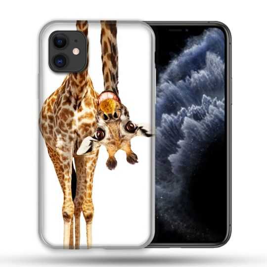 Coque Compatible Magsafe Pour Apple Iphone 11 (6,1) Animal Girafe Blanche
