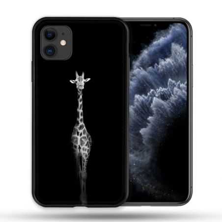 Coque Compatible Magsafe Pour Apple Iphone 11 (6,1) Animal Girafe Noire