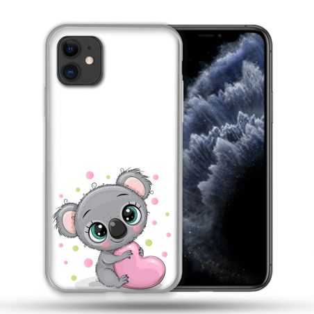 Coque Compatible Magsafe Pour Apple Iphone 11 (6,1) Animal Koala Cœur