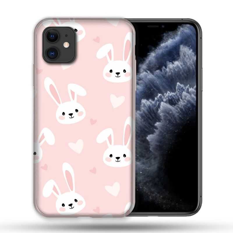 Coque Compatible Magsafe Pour Apple Iphone 11 (6,1) Animal Lapin Rose