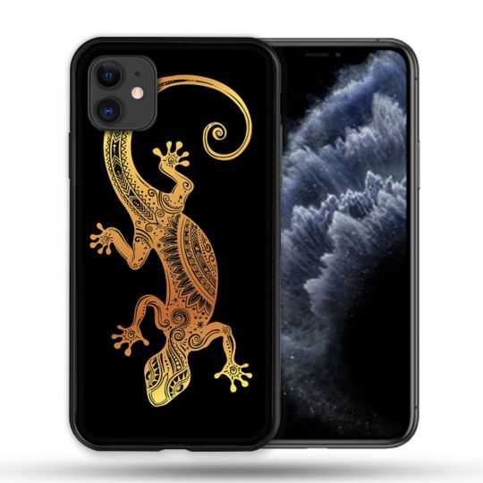 Coque Compatible Magsafe Pour Apple Iphone 11 (6,1) Animal Lezard Noir