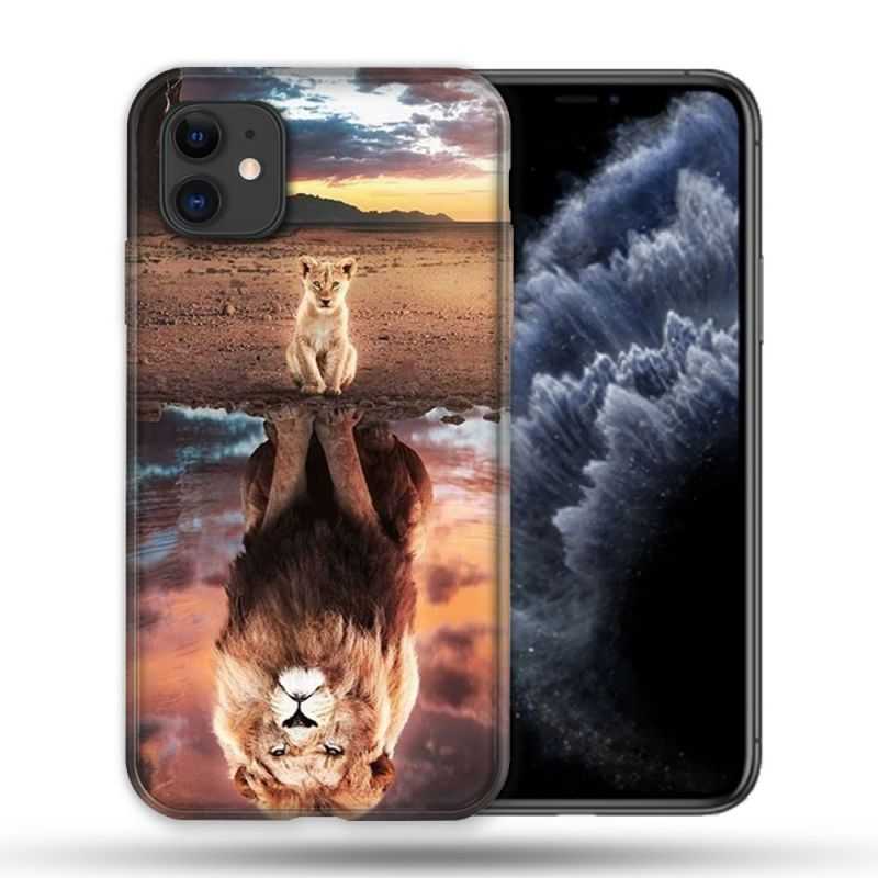 Coque Compatible Magsafe Pour Apple Iphone 11 (6,1) Animal Lion Reflet